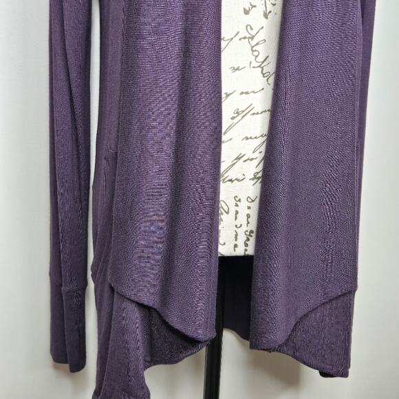ATHLETA Womens Plum Open Front Cardigan with Pockets Generous Size XS - Picture 8 of 12